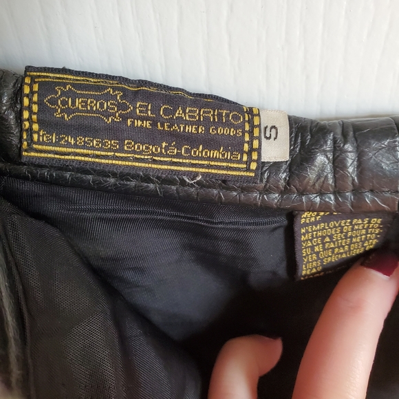 VINTAGE🔥CUEROS EL CABRITO COLOMBIAN LEATHER SKIRT - Picture 6 of 7